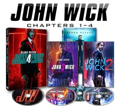 JOHN WICK COMPLETE COLLECTION 1 2 3 4 One Two Three Four 4 DVD Set New Free Ship