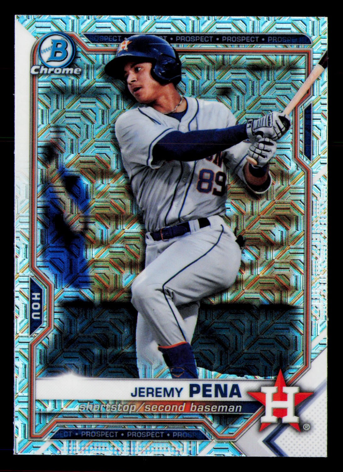 Jeremy Pena 2021 Bowman Chrome Prospects Mojo Refractor #BCP-190 Houston Astros