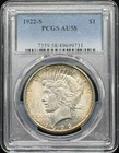 1922 S Peace Silver Dollar PCGS AU-58