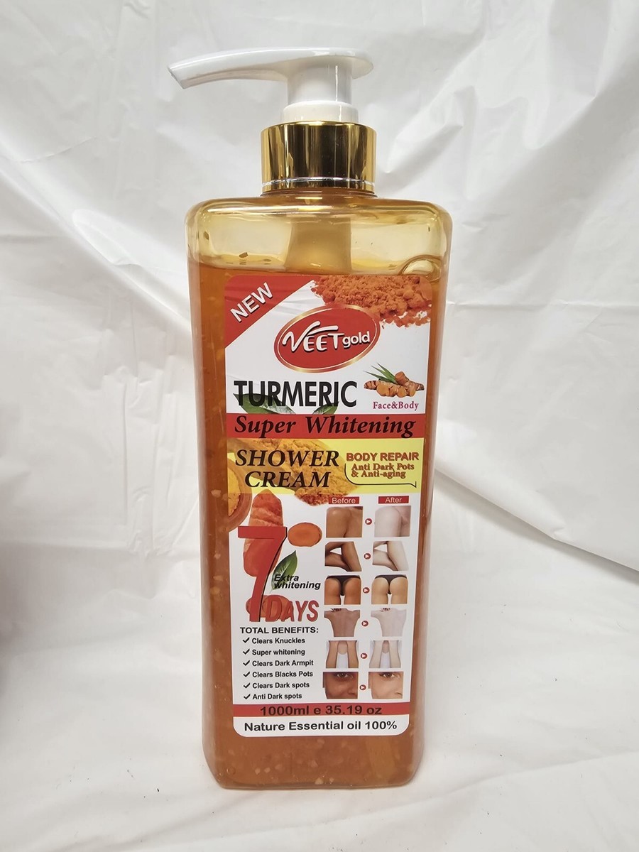 Gel Douche & Exfoliant VEET GOLD Turmeric Extra - Blanchissant & Nourrissant - 800 Ml - Pour Le Corps
