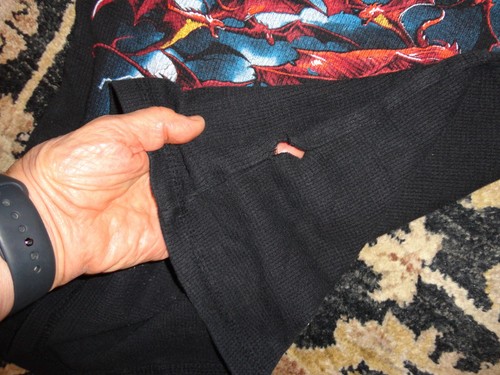 Black Liquid Blue Dragon Print Long Sleeve 60-40 Thermal Shirt Adult S Rare Find - Picture 8 of 8
