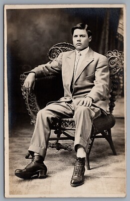 #ad #ad c 1910 Dayton Ohio Dougherty Bros Portrait RPPC Real Photo Postcard Man in Suit $15.00