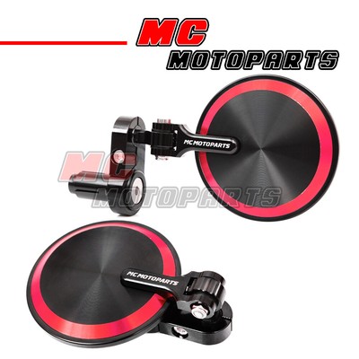 LP20 CNC Red Motorcycle Bar End Mirrors For Honda Interstate VT1300 2014-2016