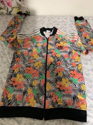 Adidas Girls Jacket Floral Zip Size US XL - Picture 2 of 9