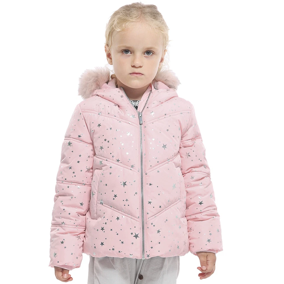 Abrigo cálido de invierno con burbuja y capucha de piel Rokka&Rolla para niñas Foto 4 de 4