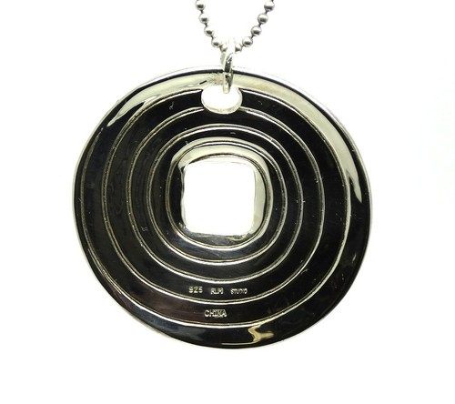 ROBERT LEE MORRIS Studio MODERN Square Round Circle DISC 925 Silver Pendant RLM - Picture 4 of 8