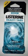 Listerine Ready! Tabs Chewable Mint Tablets Clean Mint Flavor 8 ct
