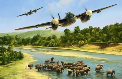 First Strike by Richard Taylor aviation art signed by RAF Mosquito Pilots - Image 1 of 2