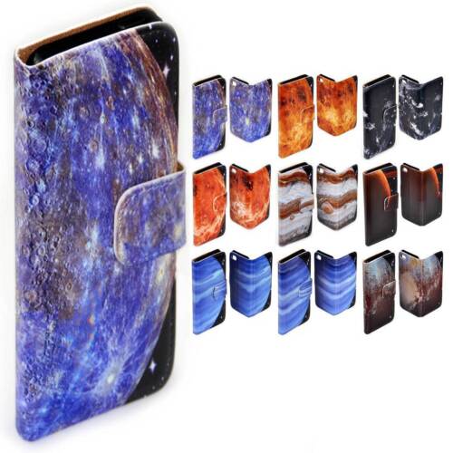 For Samsung Galaxy Note Series - Planet Galaxy Design Print Wallet Phone Cover - Photo 1/10