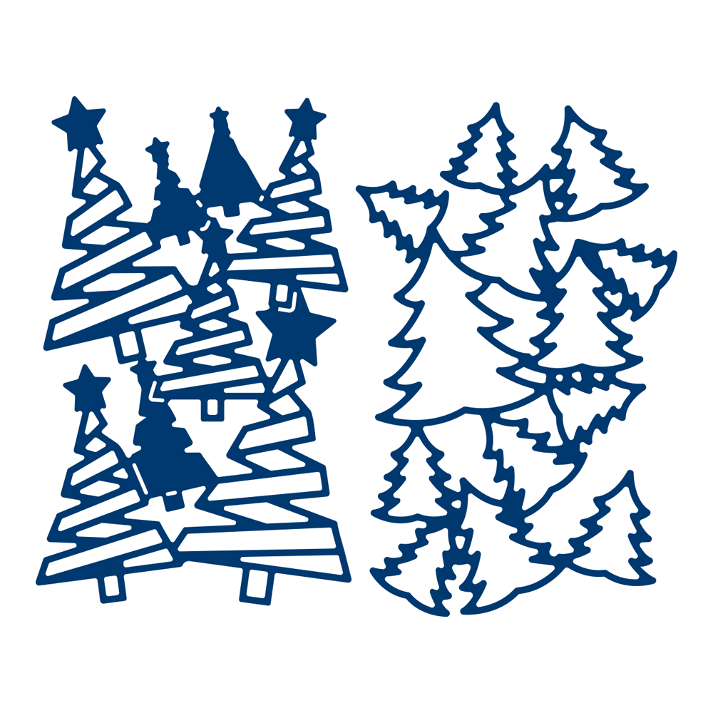 Tattered Lace TUCK IN CHRISTMAS TREES - Essentials Die - ETL390 - Free UK P&P