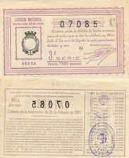 Nationale Lotterie. Ziehung Nr. 22 von 1936. Nummer 07085.