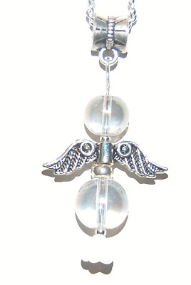 Beautiful Angel Aura Quartz Crystal  Angel Pendant -Boxed Gift - Crown Chakra