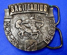 SAGITTARIUS Nov 23- Dec 22 Zodiac Sign Horoscope VTG 1976 Bergamot Belt Buckle