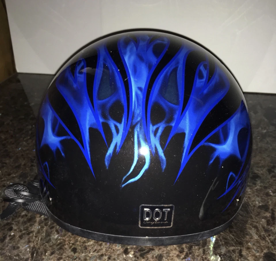 Casco Daytona para hombre medio azul llama Foto 4 de 4