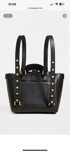 Senreve Mini Maestra Black Noir Convertible Leather Bag NWOT Pebbled Perfect - Picture 9 of 10