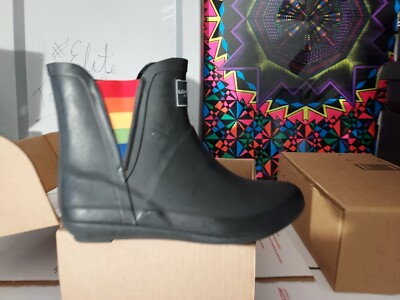 London Fog Piccadilly Rain Boots, Women's Size 10 M,black