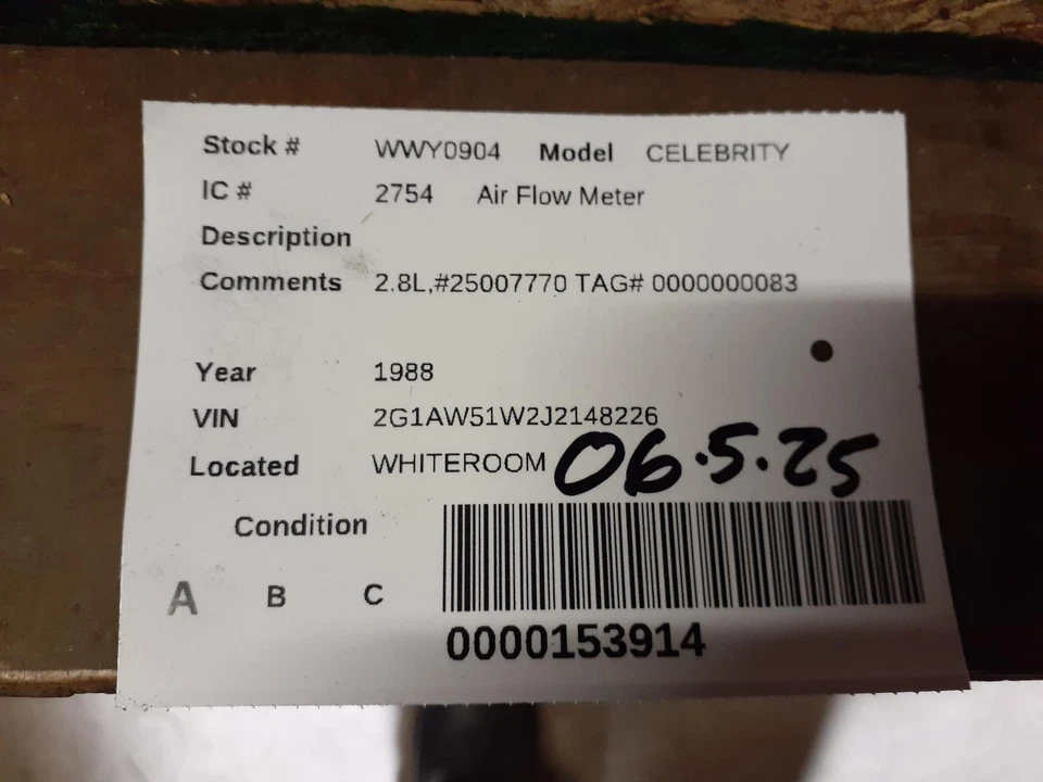 Used Fuel Injection Air Flow Meter fits: 1988 Chevrolet Celebrity Grade A - Image 4 of 4