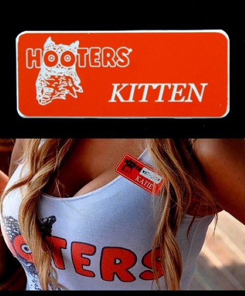 Hooters Girl Uniform Kitten Name Tag  Rolo Play Holiday Lingerie Casino Waitress