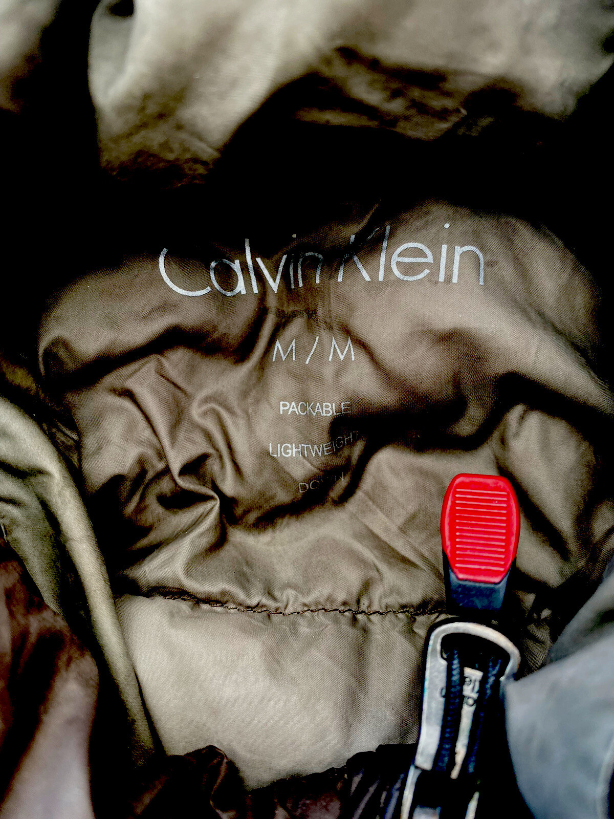 calvin klein brown packable down jacket medium - image 6