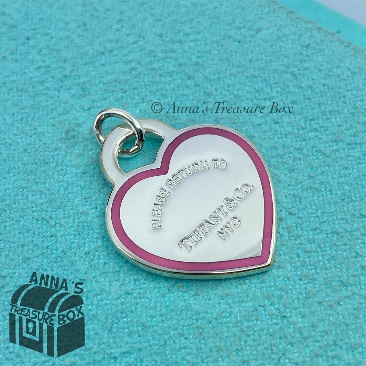 Tiffany & Co. 925 Silver MEDIUM Pink Outline/Border RTT