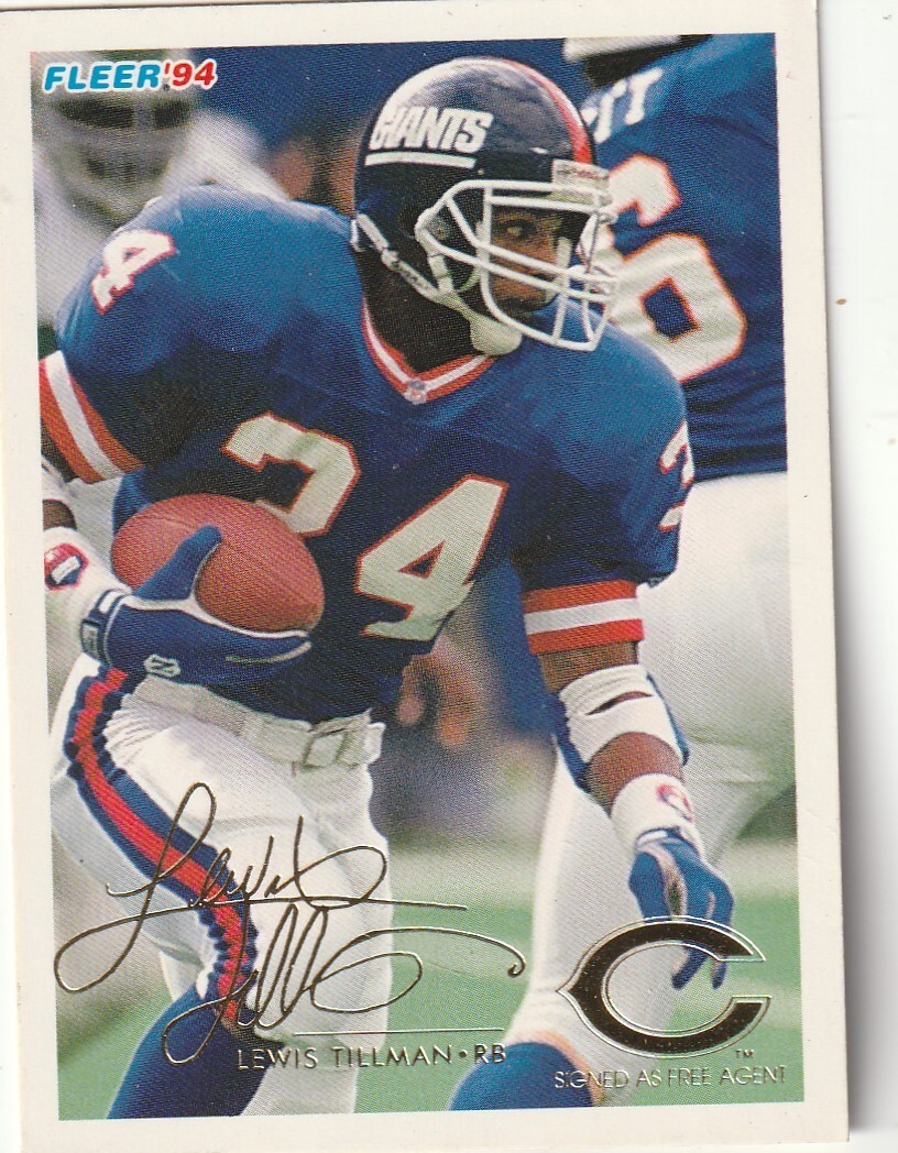 FREE SHIPPING-MINT-1994 Fleer Lewis Tillman #350 GIANTS