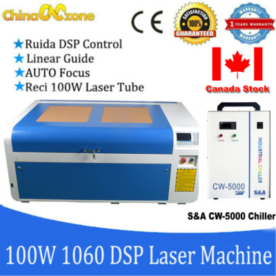 RECI W2 100W 1060 DSP Laser Engraver Machine Auto-Focus CW-5000 Chiller Red Dot