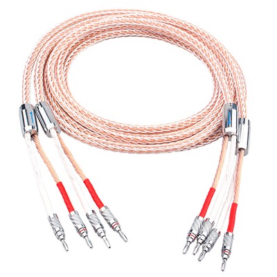 5 AWG OCC HiFi Loudspeaker Wire Cable Cord Banana Spade Connector Plug Wire Cord