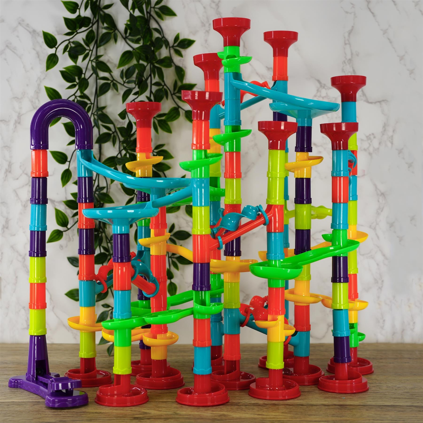 197 Pcs Marble Run Race Set Construction Building Blocks Toy Game Track 197-pcs-marble-run-race-set-construction-building-blocks-toy-game-track