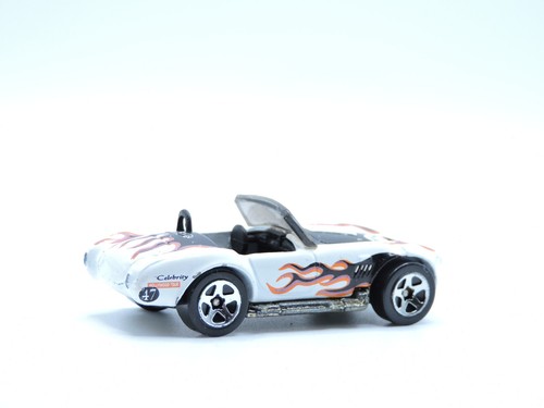 Hot Wheels Shelby Cobra Sports Car White Flames Diecast 1/64 Scale Opening Hood - 第 4/9 張圖片