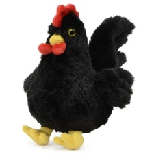 Unipak 1133HBK Black Hen Plush Stuffed Animal Toy 7"