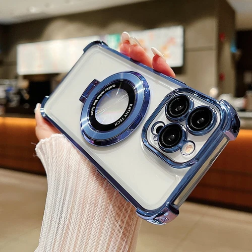 Funda transparente a prueba de golpes con soporte de anillo magnético para iPhone 16 15 Pro Max - Imagen 4 de 20
