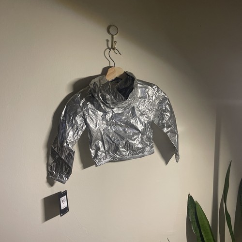 NEW Nike Girls Silver Pull Over Half Zip Hooded Running Jacket Silver Sz 5 4-5yr - Picture 10 of 12