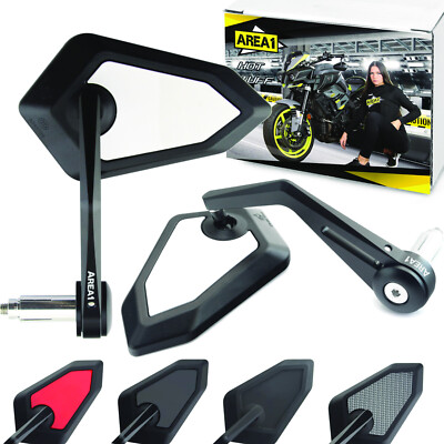 Area1 Motorradspiegel Rückspiegel Set E-geprüft weiß (V01)