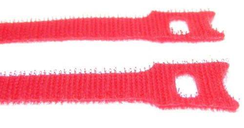 40 Klett-Kabelbinder 200 x 25 mm rot wiederverwendbar Klettband Kabelklettband - Picture 3 of 7