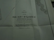 Antique Map, "Chart of the Head of Passes Mississippi River..."