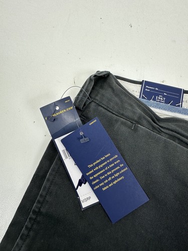 Polo Ralph Lauren Bedford Chino Pants 42x32 Men's Straight Fit Charcoal Black - Picture 5 of 5