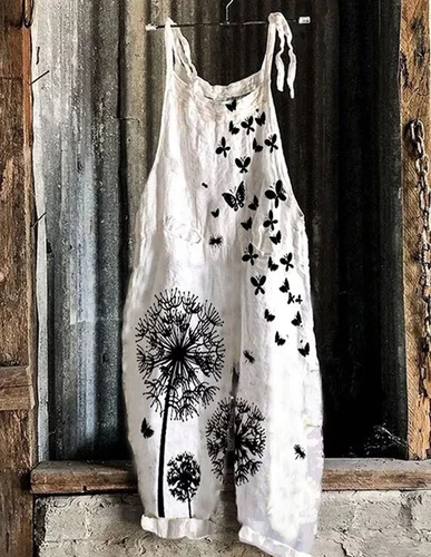 Mono holgado boho de mujer talla grande mono verano retro peto pantalones harén DE - Imagen 50 de 73