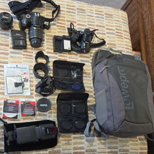Nikon D3200 DSLR Coolpix P500 Camera Lot w/ Lenses Battery Charger Strap