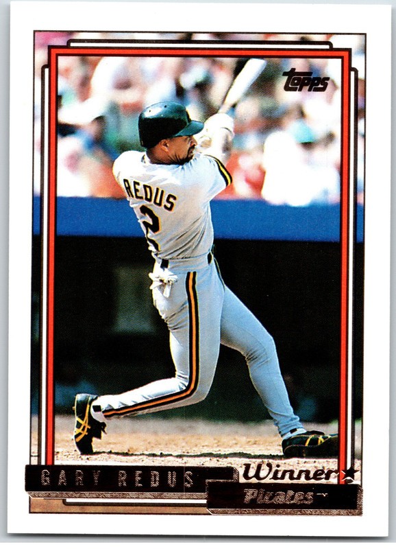 #453 Gary Redus, Pittsburgh Pirates 1992 Topps Gold Winner base