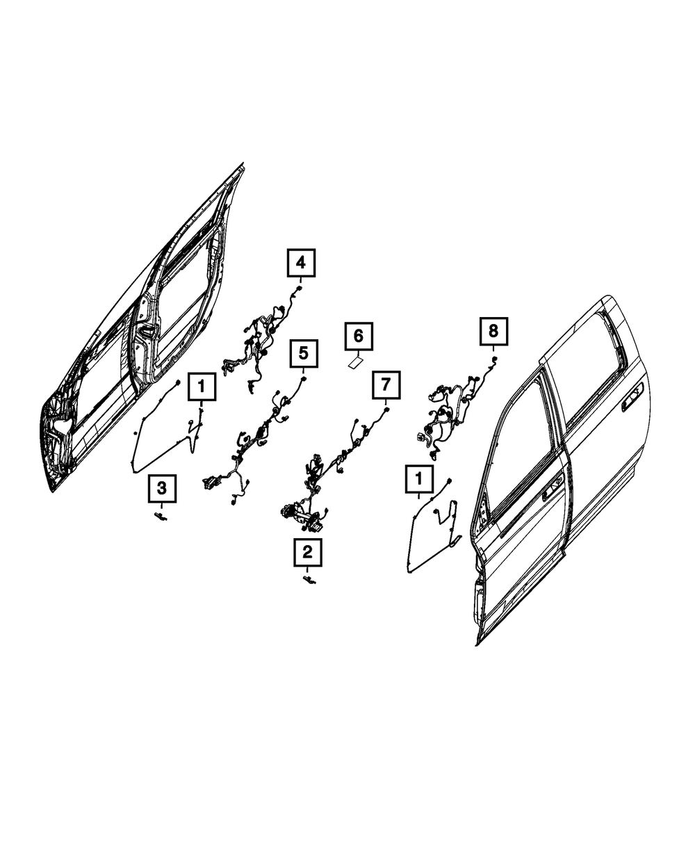 Genuine Mopar Front Door Wiring 68550356AC