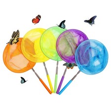 5PCS Kids Telescopic Butterfly Fishing Nets for Catching nomal, yellow-2