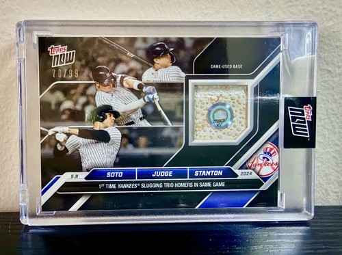 2024 Topps now Soto Judge Stanton 170B #70/99 Yankees Trio Homers Game Used Base