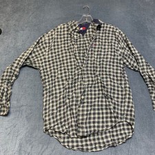 Tommy Hilfiger Shirt Mens Medium Multicolor Plaid Logo Long Sleeve Button Down