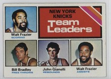 1975-76 Topps Team Leaders Walt Frazier Bill Bradley John Gianelli #128 HOF 1q2d