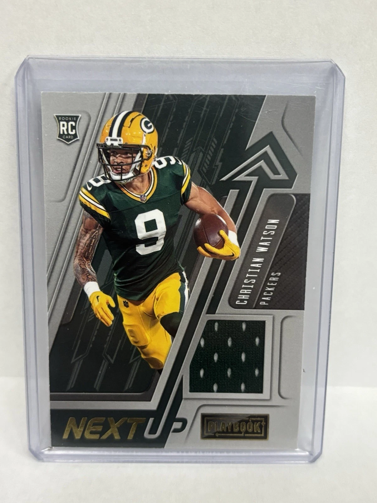 Christian Watson Panini Playbook Next Up #NU19 Jersey