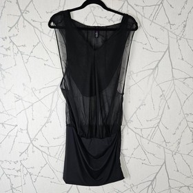 Maison Close Black Chiffon Sheer Hooded Mini Dress | Women's 8