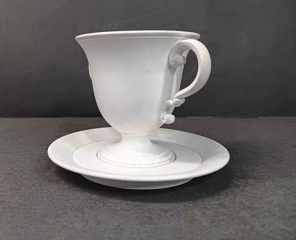 Antique Wedgwood Whiteware Lemonade (?) Cup & Saucer  Trembleuse Form - Image 2 of 4