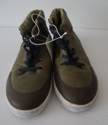 Art Class Boys Able Shoes Sneakers Olive Zip Side Size 3 - NWT