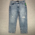 GAP Denim 90s Loose High Rise Distressed Light Wash Jeans Womens Size 18 34R NEW