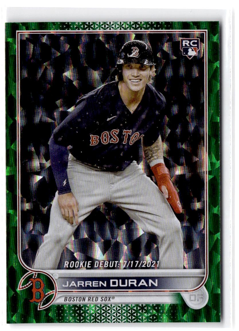 2022 Topps Update Jarren Duran RC #US118 Green Foil #/499 Boston Red Sox